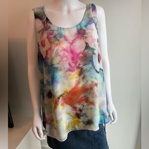 MELANIE LYNE | Watercolour Print Sleeveless Blouse